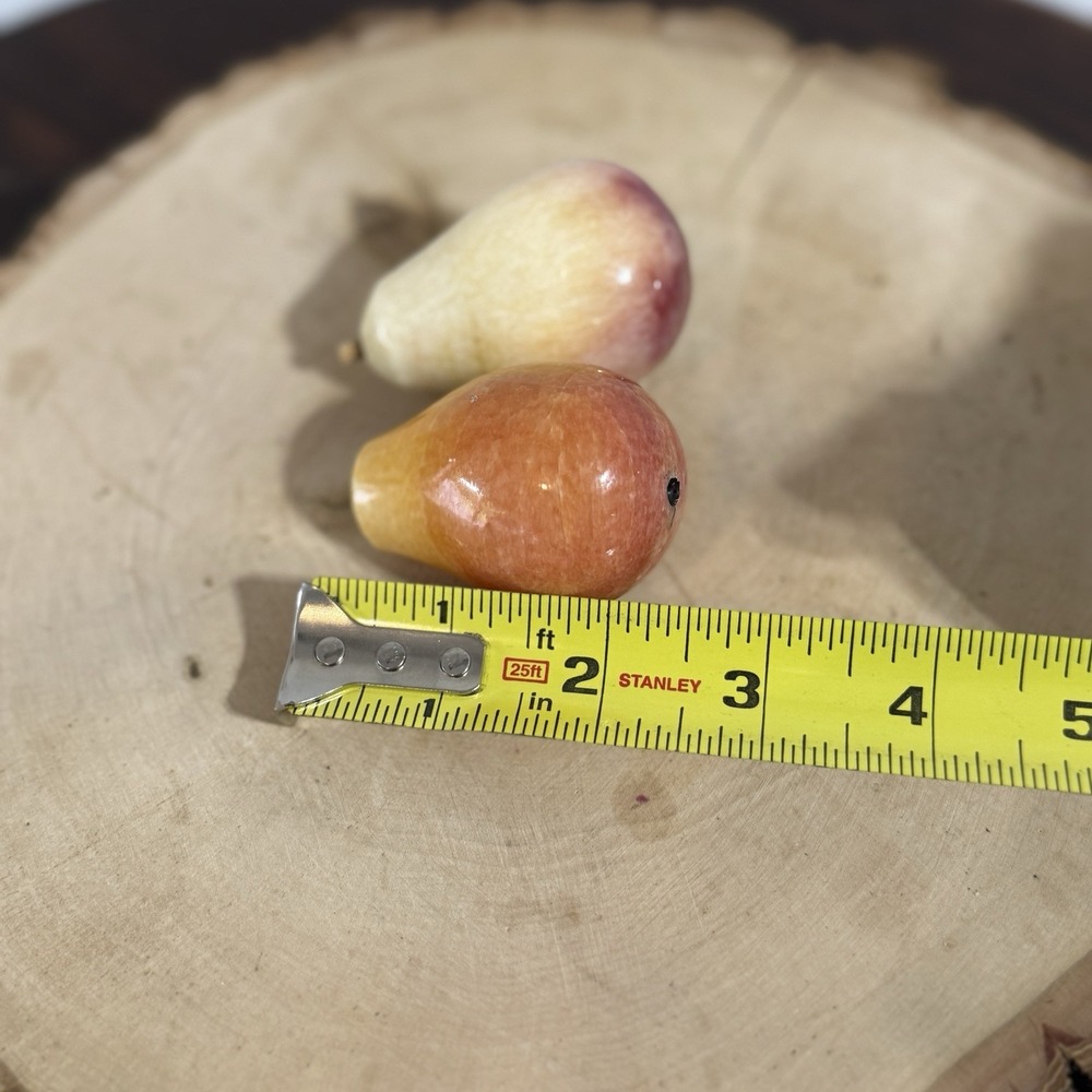 Italian Polished Alabaster/Marble Stone Fruit Small 2 Pear Carved Food MCM - Picture 5 of 5
